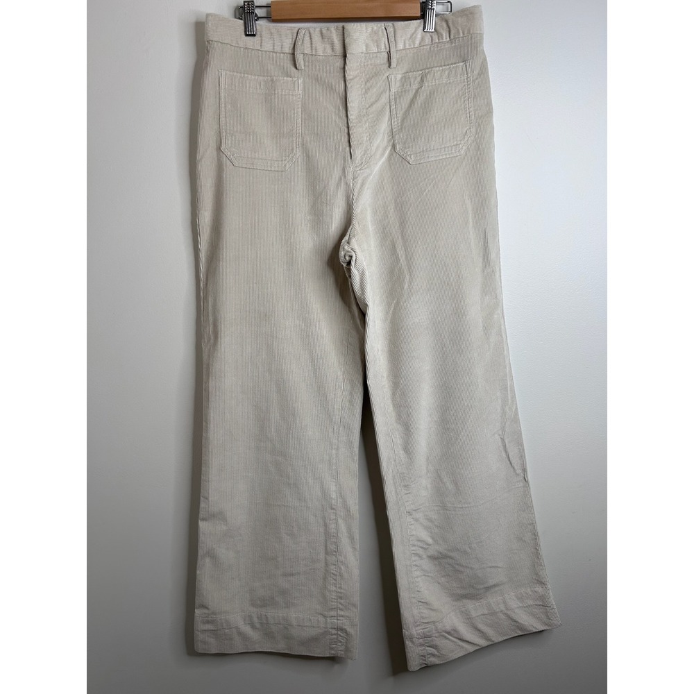 Vineyard Vines Wide Leg Corduroy High Waist Patch Pocket Cream Pants Sz 31